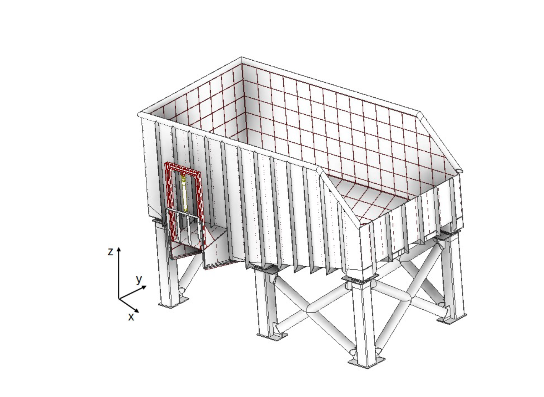 Rock dumping vessel — bunker integrity assessment